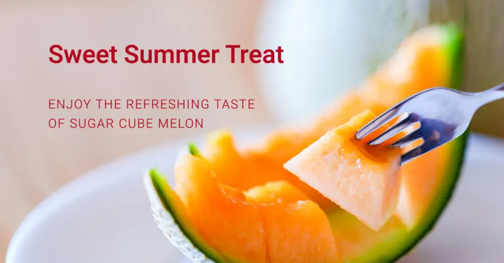 Sugar cube melon is a type of melon that is known for its sweet, honey-like flavor. It is a small melon, typically weighing about 2 pounds,